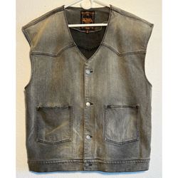 Von Dutch Grey Denim Vest Size Adult Medium 
