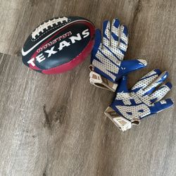 Mini Texans FB With Receiver Gloves