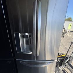 LG 3 Door Stainless Steel Refrigerator 33  And Inch Wide 