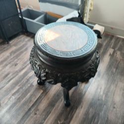 Asian Turn Of Century Antique Foot Stool End Table 