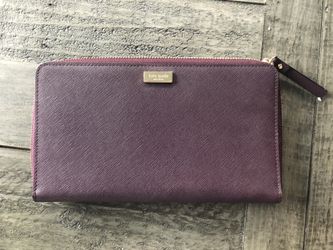 Kate spade large zip wallet (purple)