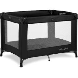 Dream On Me Nest Portable Play Yard With Carry Bag And Shoulder Strap, Black