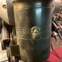 Egyptian Brass Pipe And Tobacco Holder