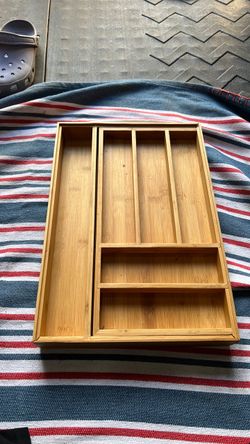 Bamboo Drawer Organizer Utensil Tray