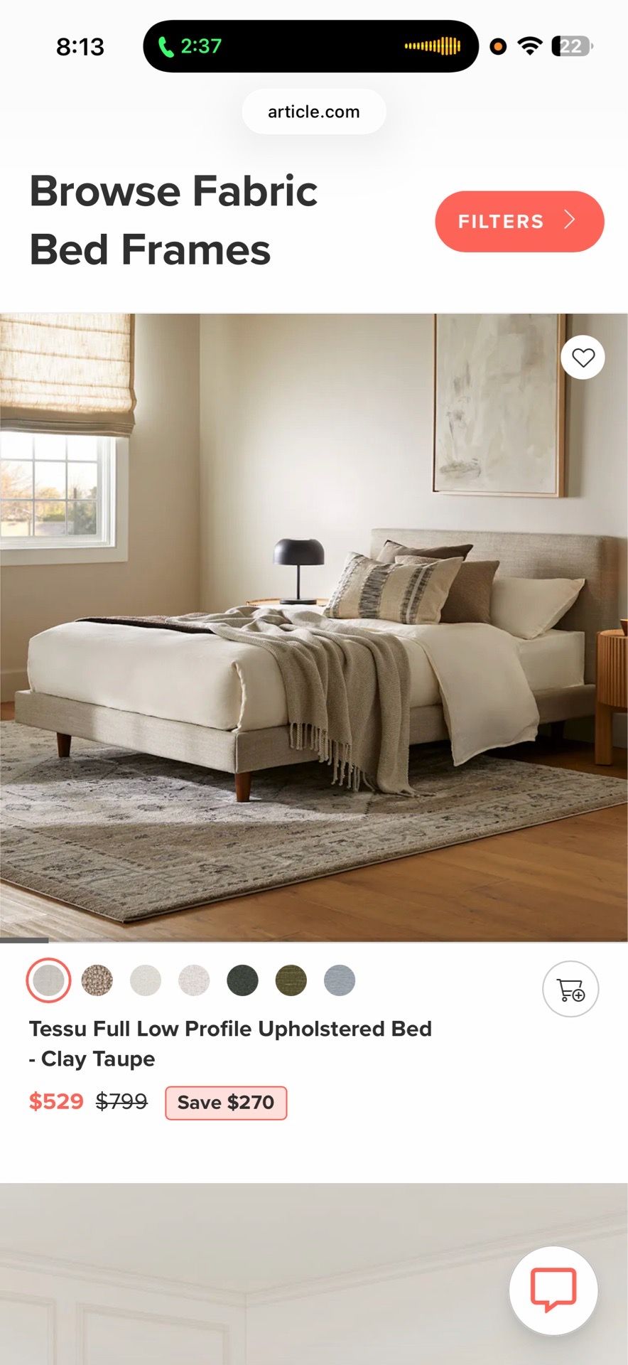 Article Tessu Queen Bed