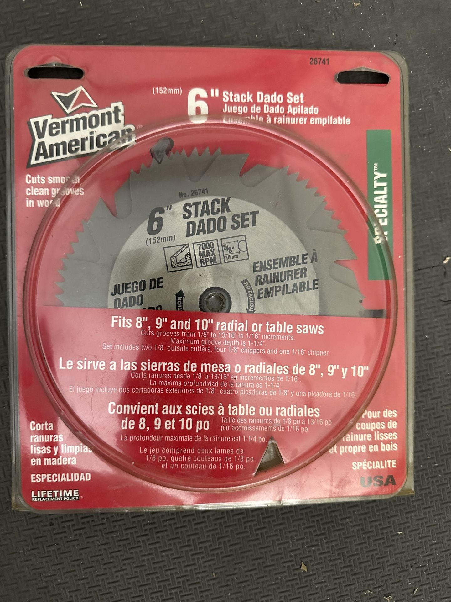 Vermont American 6” Stack Of Dado Set - Fits 8”, 9”, & 10” Radio And Table Saws