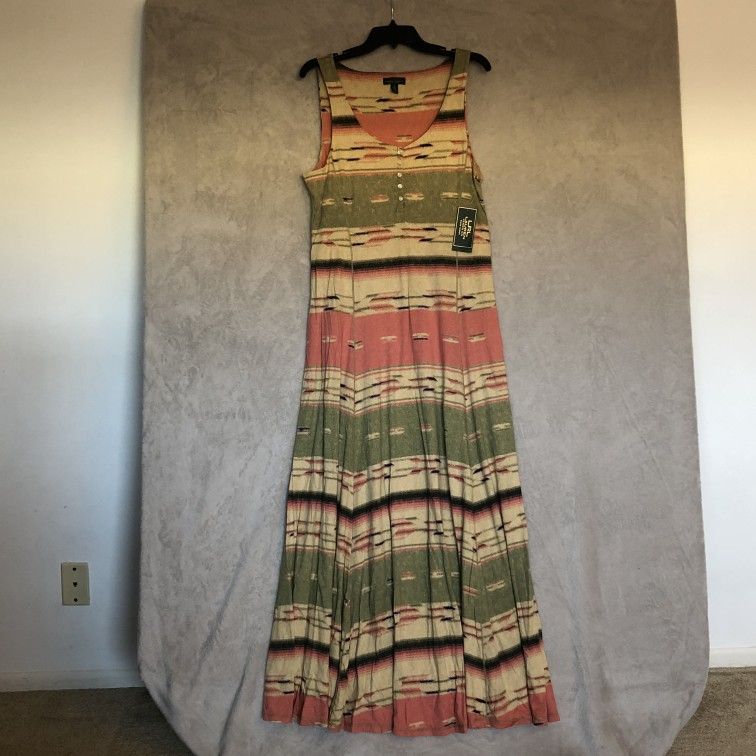 NWT Ralph Lauren Jeans Co. Southwestern Stripe Maxi Dress M
