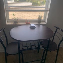 3 Piece Space Saving Kitchen Dining Bistro Set