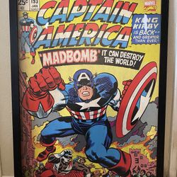 Captain America Comic Poster - Framed 