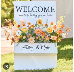Wooden A-Frame Flower Box Sign stand