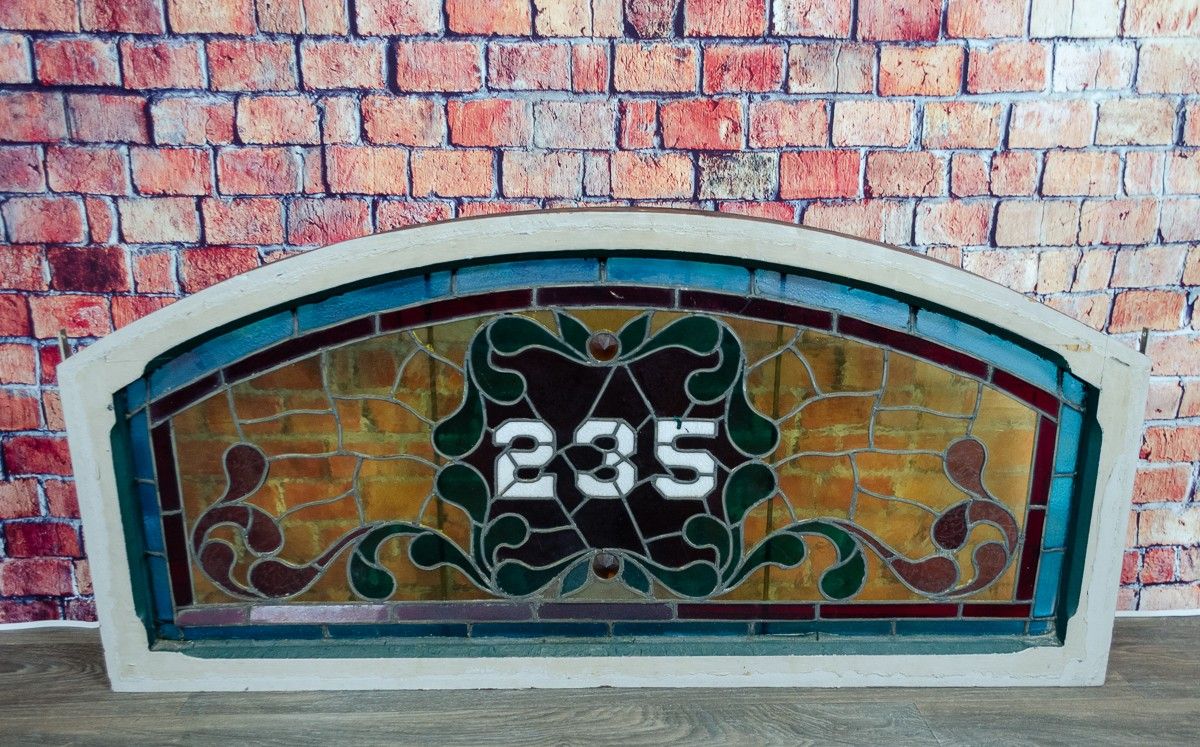 Antique Stained Glass Transom Window from Philadelphia "235" - Delivery Available