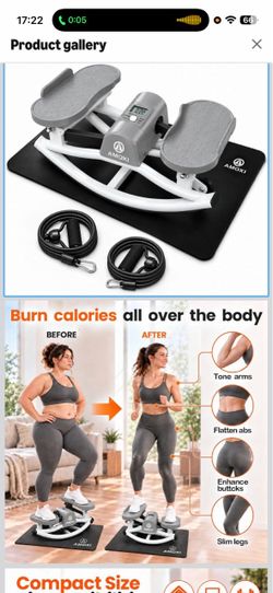 Rocking Stair Stepper, Side-to-Side Stepper Machine for Home Exercise, 350 lbs Weight Capacity, Resistance Bands, Anti-Slip, Silent, Full Body Workout