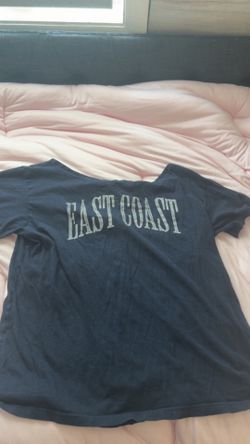 Hollister navy blue off the shoulder baggy shirt in size XS