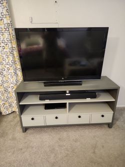 TV stand with large t v