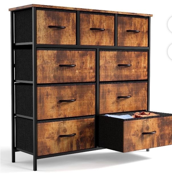 9 Drawer Fabric Dresser for Bedroom, Chest of Drawer Organizer Storage Cabinet for Closet,New in box