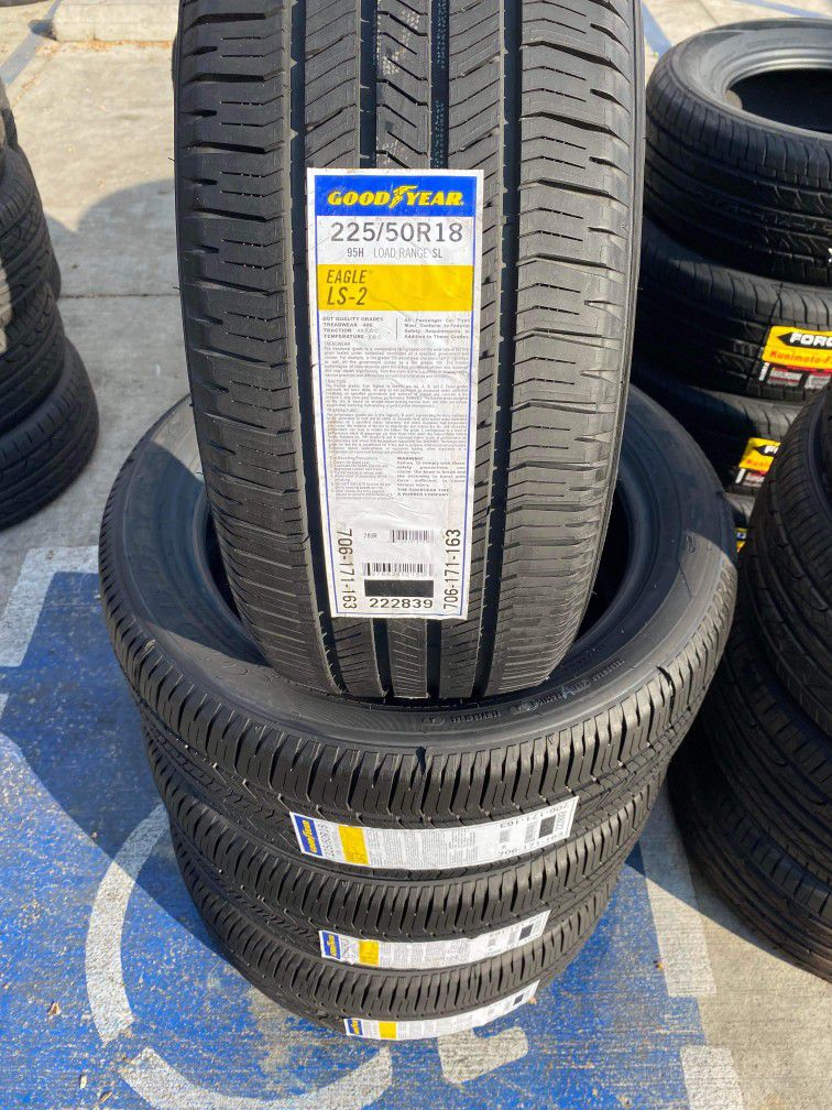 225/50R18 Goodyear LS-2 New Tires Installed and Balanced