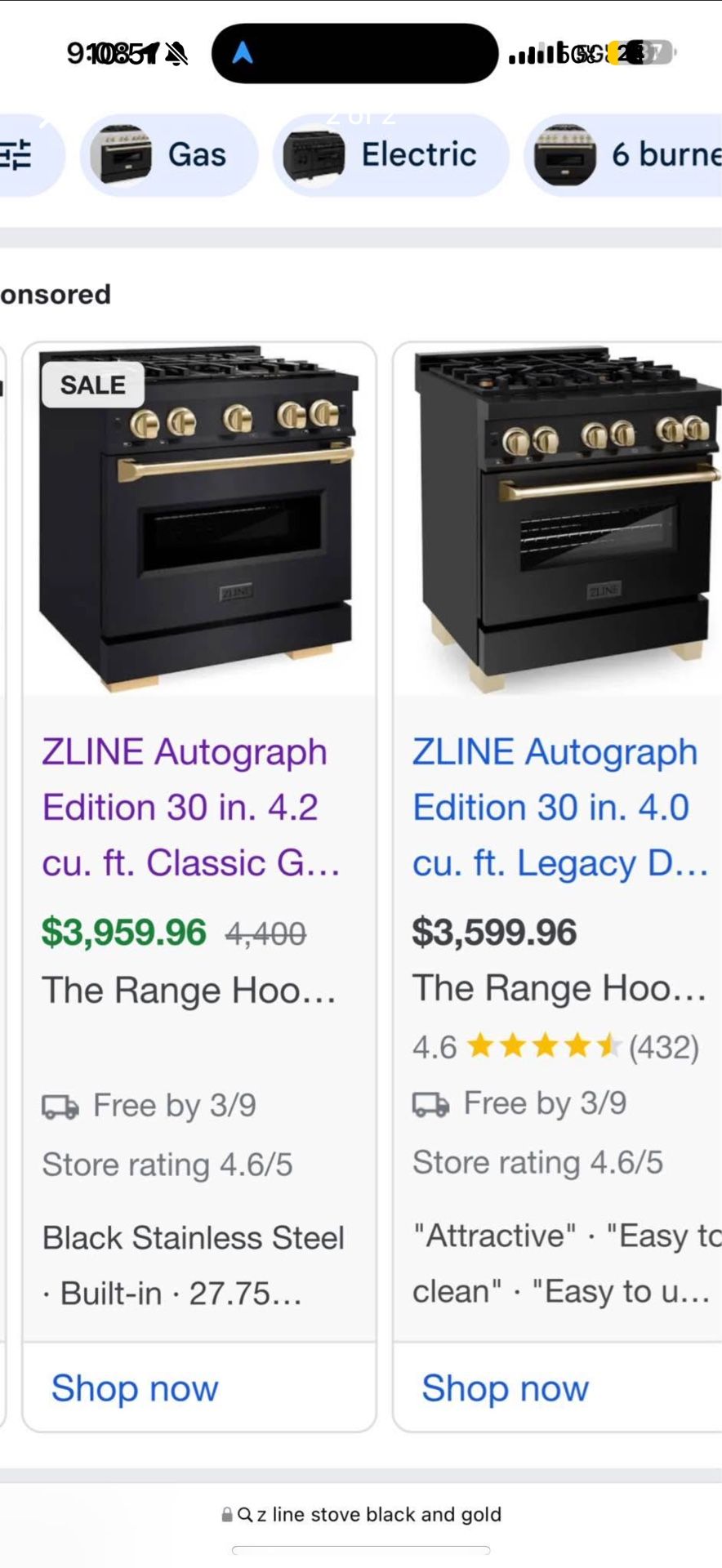 Zline Autograph Gas Stove