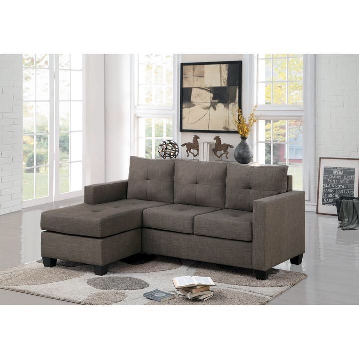 Phelps Brownish Gray Reversible Sofa Chaise 9789