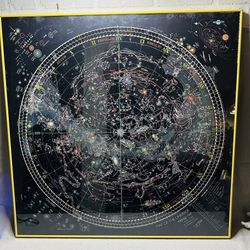 Rare 1980 Map of The Universe Glows in The Dark Framed