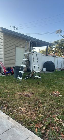 A-frame above-ground pool ladder,