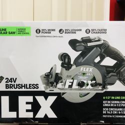 Flex Tools 6-1/2” In-Line Circular Saw 5.0ah Battery & Rapid Charger. 