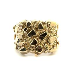 Men’s 14k Yellow Gold Nugget Ring Size 9.5 GP3122908