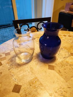 Set of Two Glass Vases