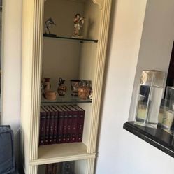 Two French Provincial Designer Jaclyn Smith Margaret Spencer Collection 2 Bookcases Glass Shelves