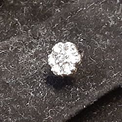 Diamond Cluster Stud Earring, or Tie Pin