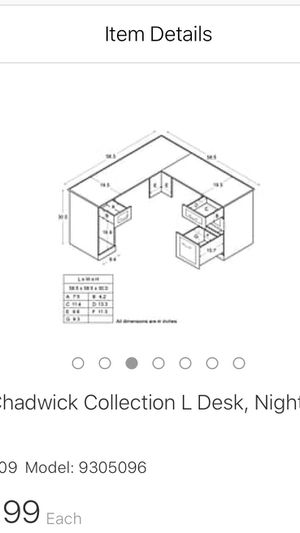 Altra Chadwick Collection L Desk Nightingale Black Item 918809