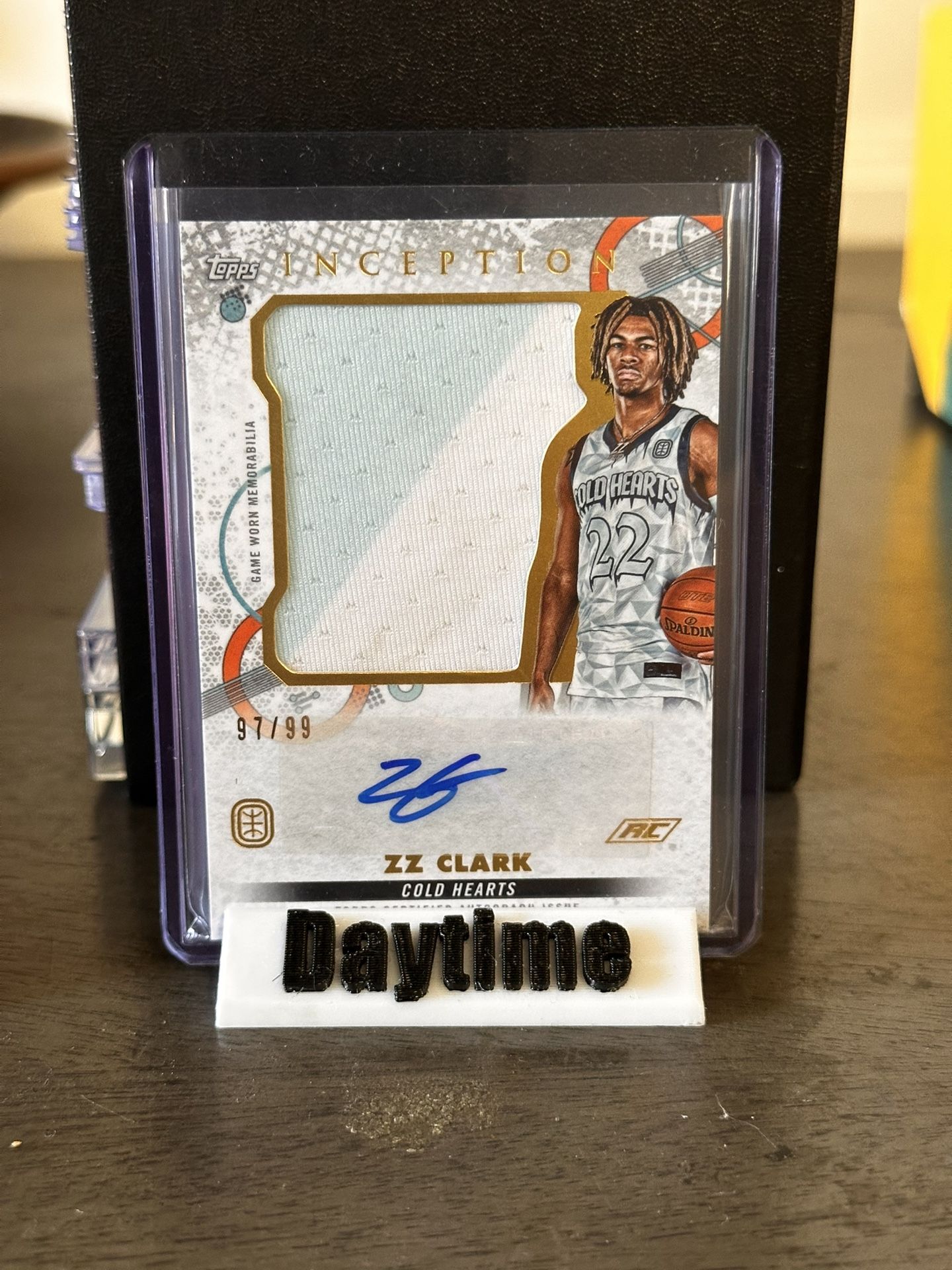 2022-23 ZZ Clark Topps Inception Overtime Elite Rookie Auto Jumbo Relic/ 99