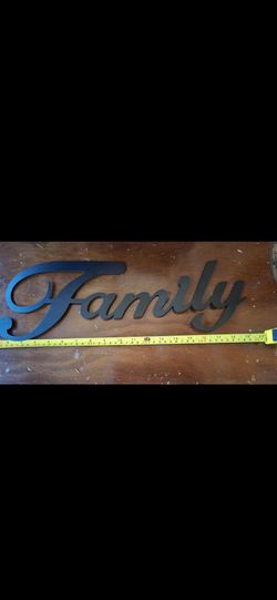 Family Metal Sign Black Indoor Outdoors 20"