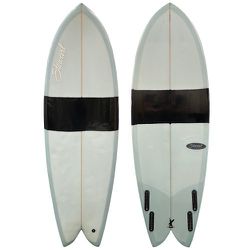 5'4" Stewart Surfboards Used Quad Fin Fish Shortboard Surfboard - Abstract Resin Tint
