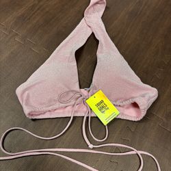 Pink Glittery Halter Top - Size Small