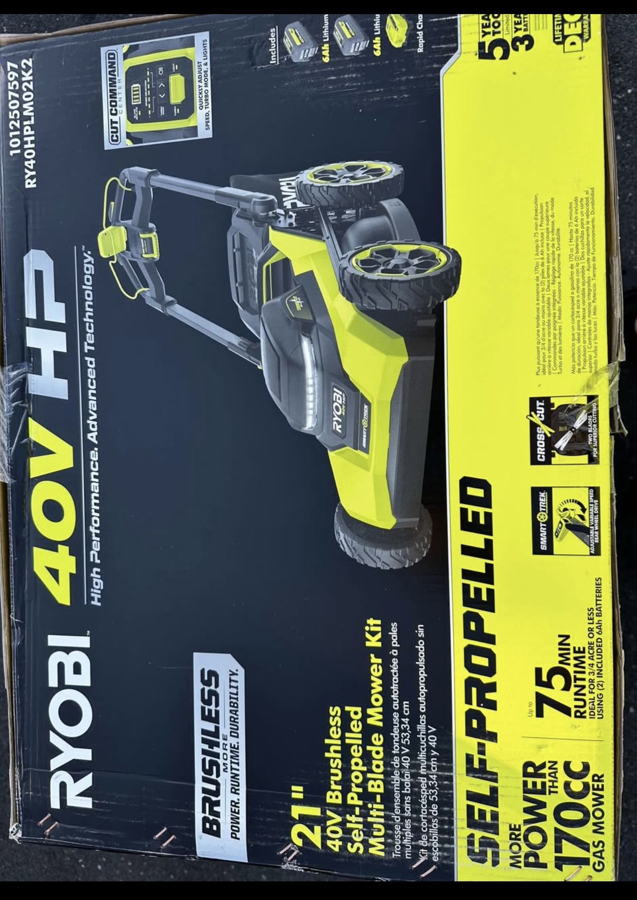 40V HP Brushless Whisper Series 21" Walk Behind Self-Propelled All Wheel Drive Lawn Mower-(2) 6.0 Ah Batteries & Charger
