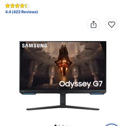 Samsung - Odyssey G7 28" 4K UHD IPS AMD FreeSync Premium Pro & G-Sync Compatible Smart 144Hz 1ms Gaming Monitor - Black