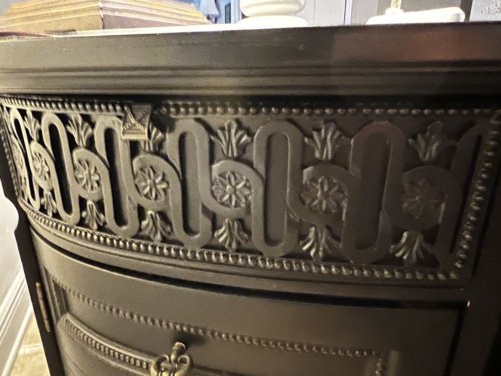 Antique Black Kidney Desk