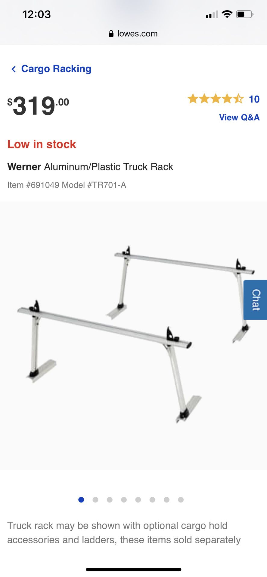 Werner aluminum truck rack ladder lumber