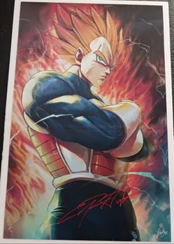 Vegeta 3D Poster (Actor Signature Plus Frame)