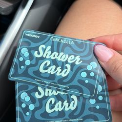 coachella camping shower cards