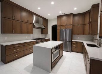 Modern Brown Wood Kitchen Cabinets