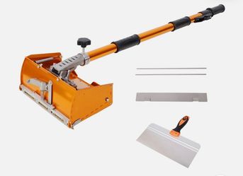 New in Box 10" Drywall Flat Finishing Box, Aluminum Finishing Mud Box Tool w/40"-64'' Extendable Handle Adjustable Drywall Flat Compound Mud Taping To