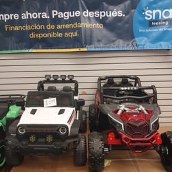Coches eléctricos para niños con entrada auxiliar y Bluetooth. 