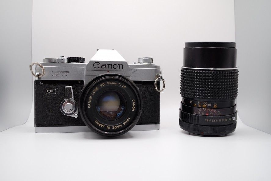 Canon FT QL SLR with 2 Lenses