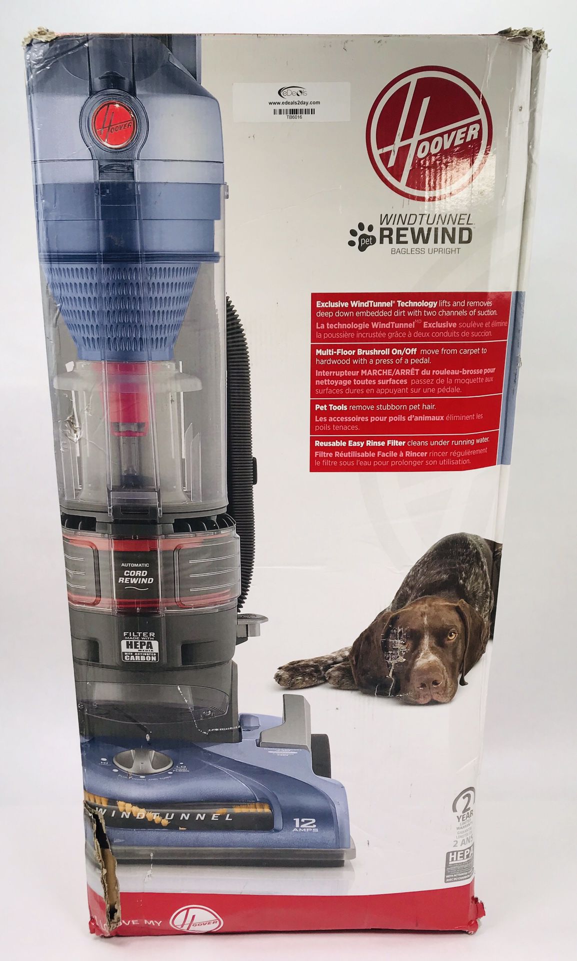 Hoover Wind Tunnel Rewind Pet Bagless Vacuum