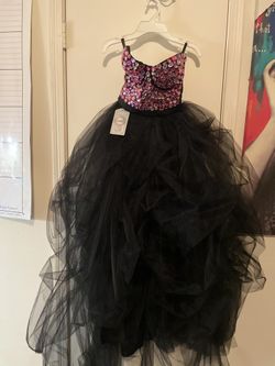 Rhinestone Halter & High Waist Ball Gown Skirt