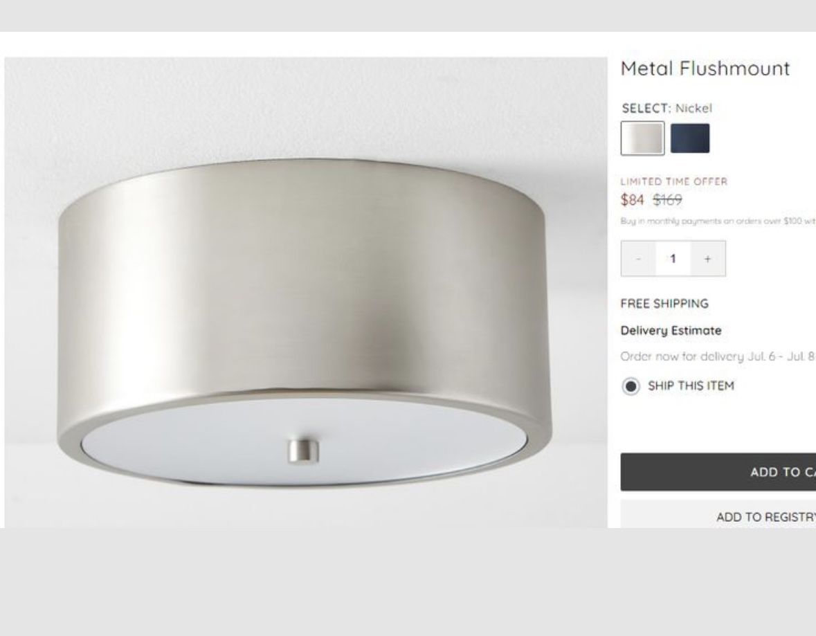 Pottery barn flush mount