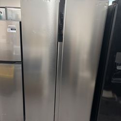 Frigidaire - 21.4 Cu. Ft. Side-by-Side Counter-Depth Refrigerator with Fresh Storage Crispers Drawer - Fingerprint-Resistant Stainless Steel Look Mode