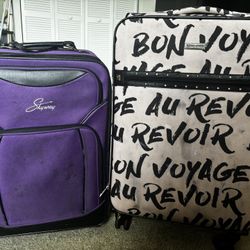 2 Carry-On Suitcases – Scuffed but Work Great! $25 for Both