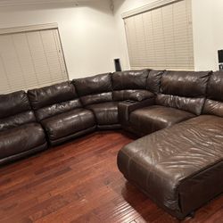 Brown Leather Sectional Sofa